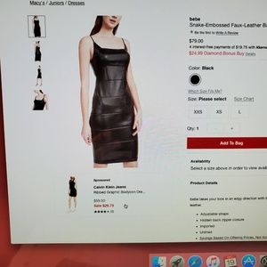 Snake Embossed Faux-Leather Bandage Dress.